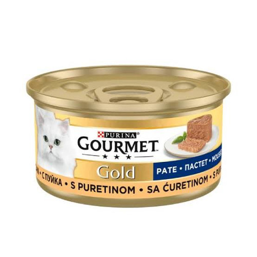 کنسرو گربه گورمت گلد Gourmet با طعم بوقلمون