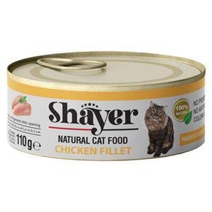 کنسرو گربه شایر با طعم فیله مرغ Shayer وزن 110 گرم