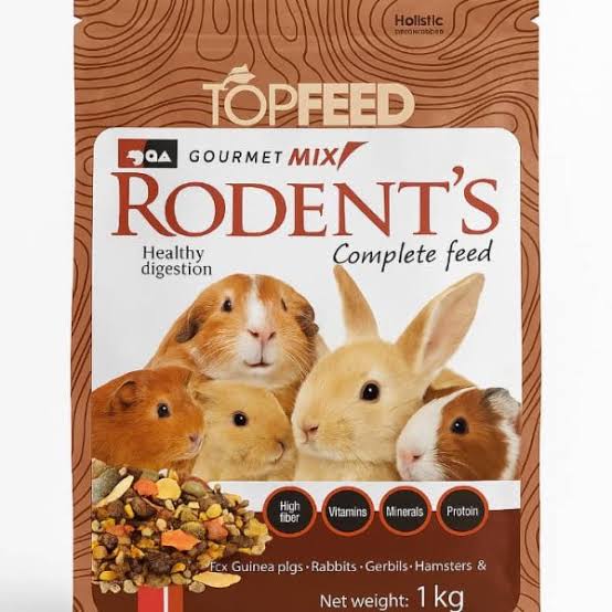 غذای آجیلی خرگوش و خوکچه هندی تاپ‌فید TopFeed مدل Rodents بسته 1000 گرمی