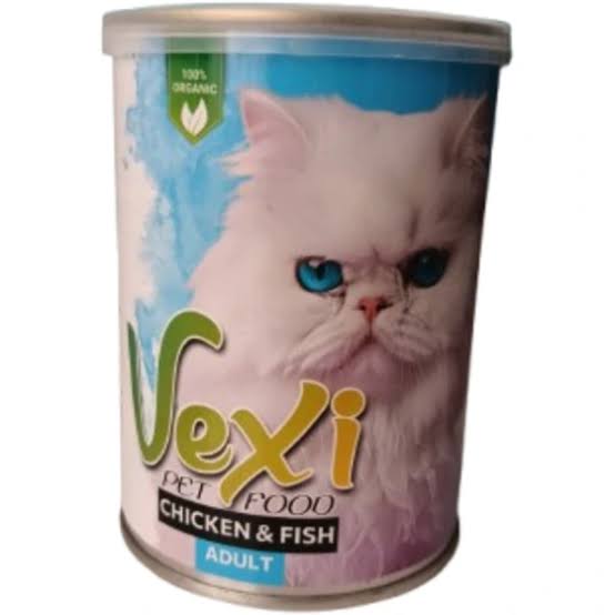 کنسرو غذای گربه وکسی طعم مرغ و ماهی وزن ۴۰۰ گرم