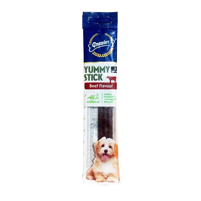 هستند! (گناولرز) تشویقی سگ مدادی Yummy stick با طعم گوشت گاو 3 عددی