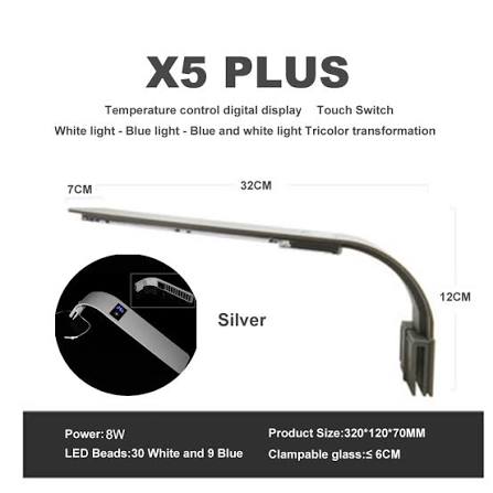 نور گیره دار چند رنگ آکواریوم X5-Plus